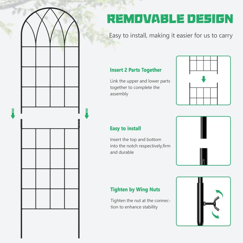 DoCred 4 Pack Garden Climbing Plant Steel Trellis