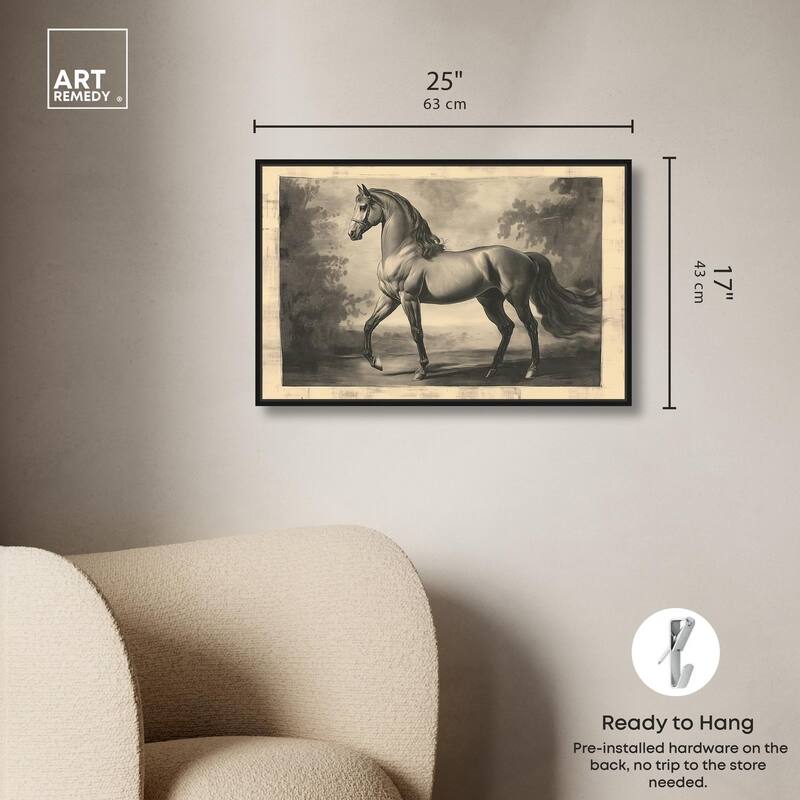 Sketch of a Stallion Canvas by Art Remedy