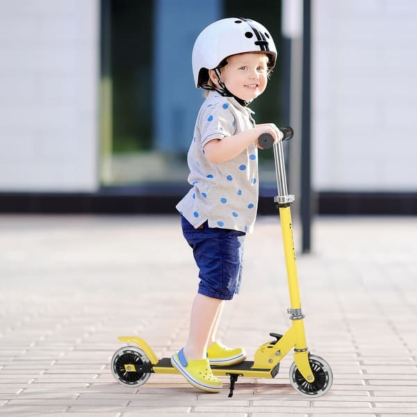 slide 2 of 7, Scooter Toys for Kids Ages 6-12/3-5, Easy Folding Kids Scooter with 3 Levels Adjustable Handlebar Kickstand