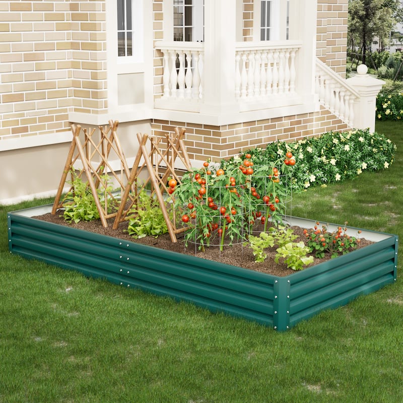 Homall Galvanized Raised Metal Planter Box Garden Bed Planter