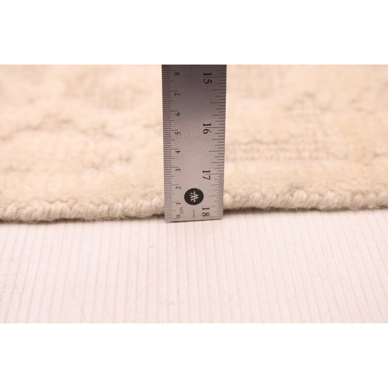 ECARPETGALLERY Hand-knotted Tangier Cream Wool Rug - 5'0 x 7'10