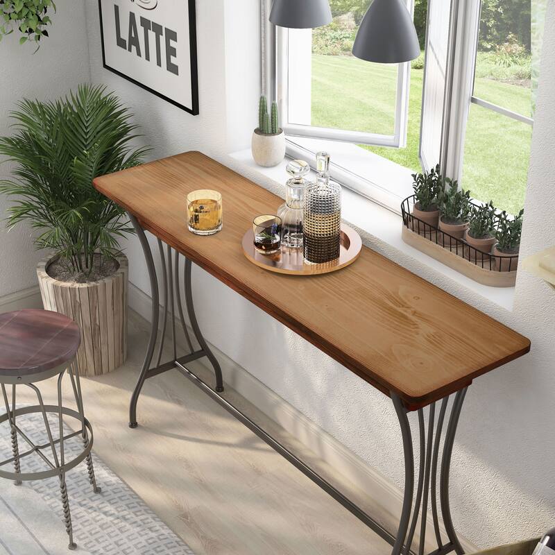 DH BASIC Industrial 60-inch Metal 1-Shelf Counter Height Table by Denhour