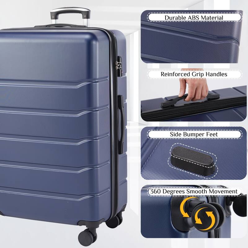 Hard Shell Expandable Lightweight Rolling Luggage with TSA Lock and Spinner Wheels, for Travel