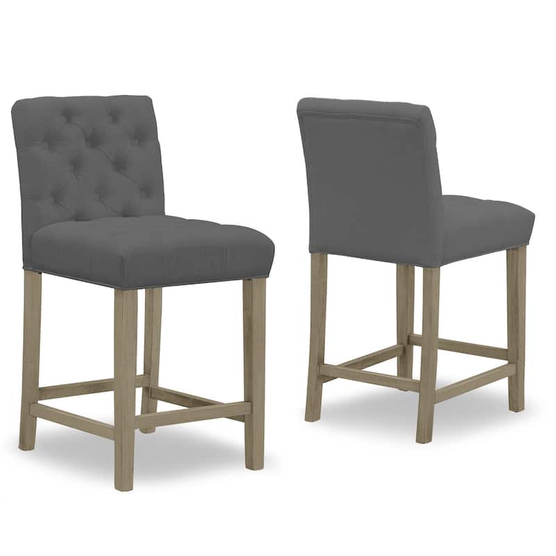Alee Beige Fabric Counter Stool (Set of 2)