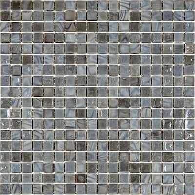 Apollo tile 12" x 12" Skosh Glossy Mouse Gray Glass Tile (18.69 sq ft/case) - 20 Pack