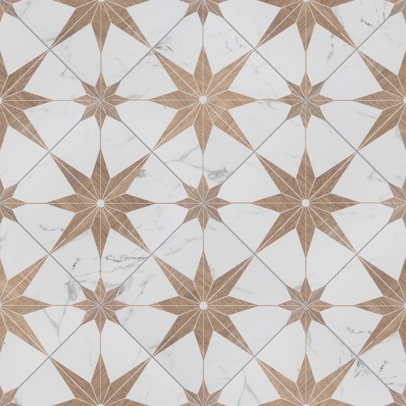 Merola Tile Llama Stella Loire Noce 9-3/4" x 9-3/4" Porcelain Floor and Wall Tile