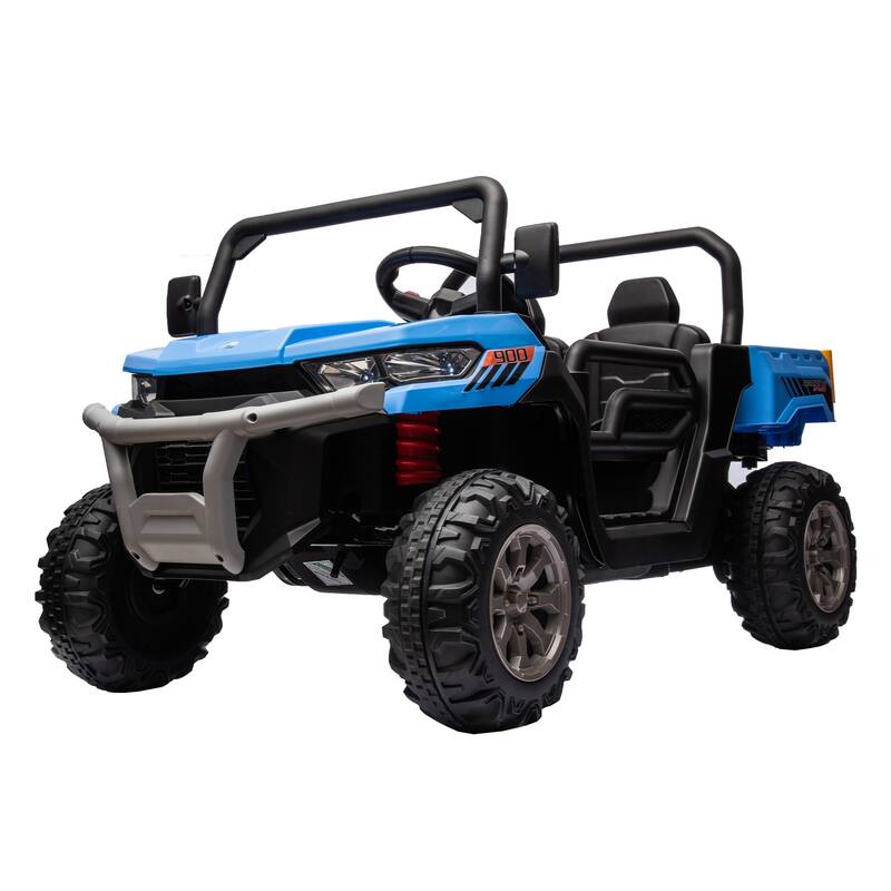 24V Kids Ride-On Dump Truck, Remote Control, Realistic Dump Bed, Two-Seater, Ages 3-8