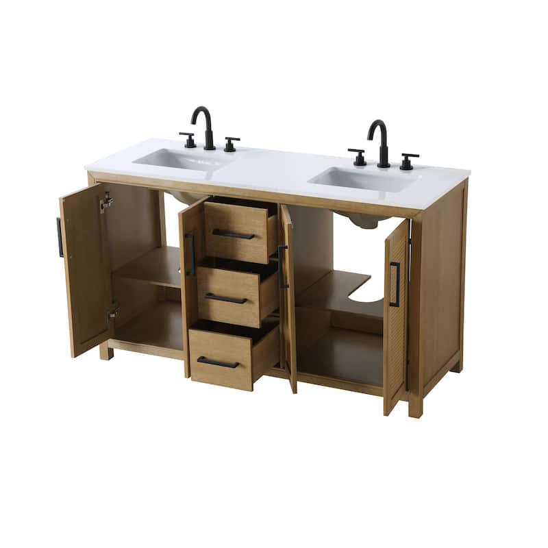 Elegant Lighting VF29560D Alina 60" Free Standing Double Basin Vanity