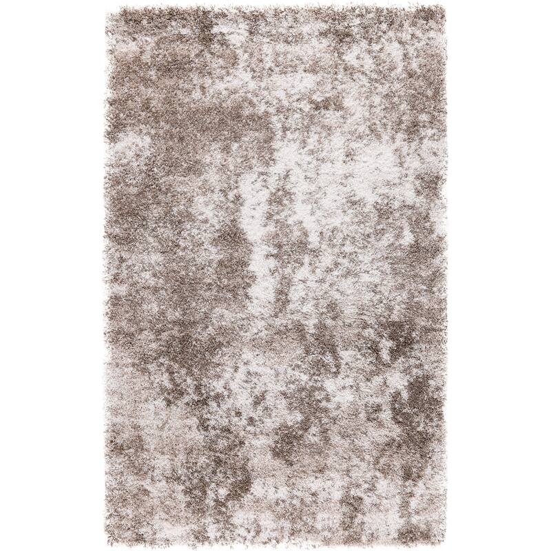 Noori Rug Lux Juno Abstract Modern 2-inch Thick Shag Rug - 7'10" x 10'0" - Brown/Beige