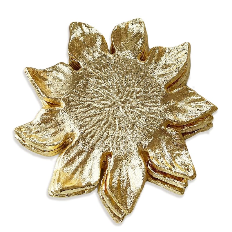 Flower Shaped Coaster, Set of 4 - 6"D