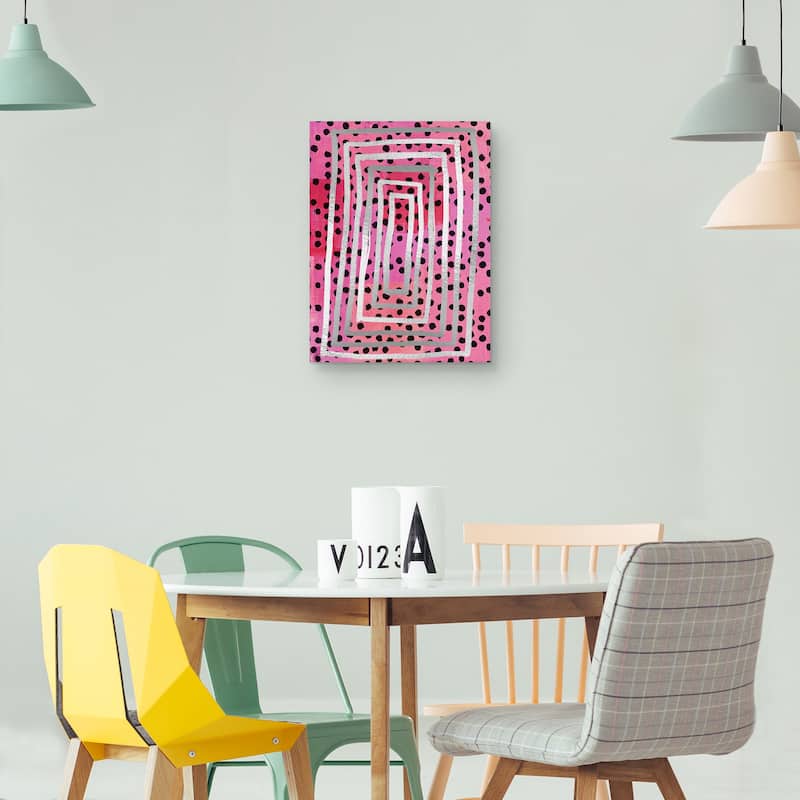 Dot Maze Pink Canvas Art Print