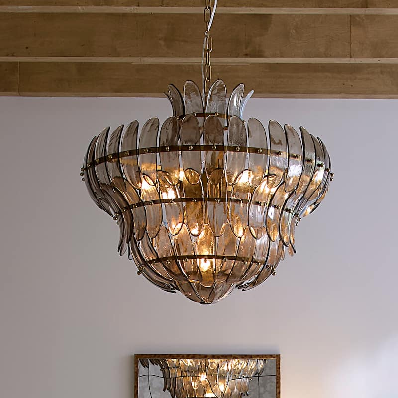 Jamie Young Arcade 10-Light Blown Glass Chandelier - Taupe