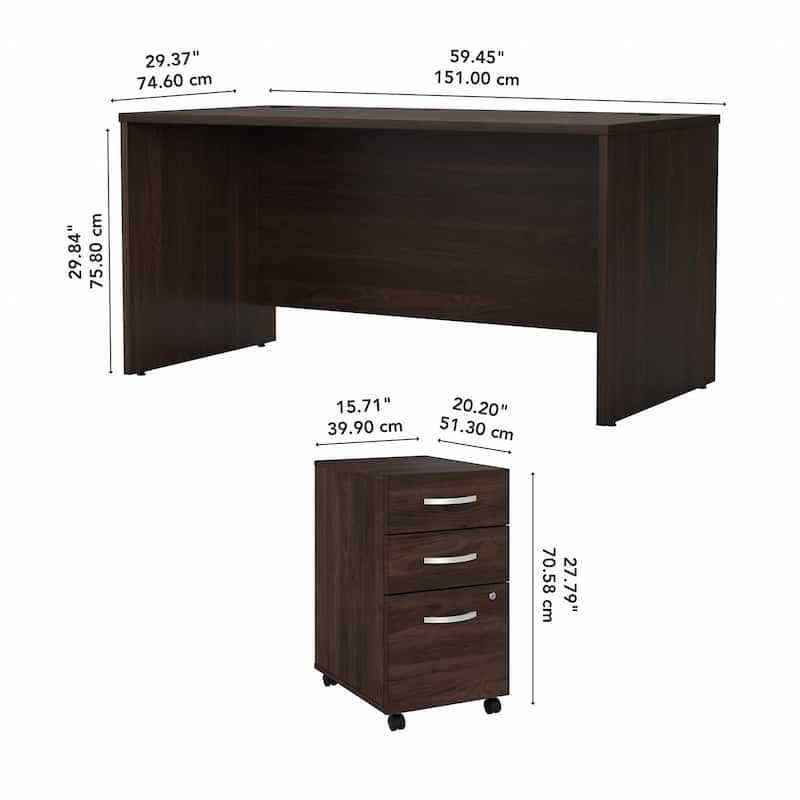 Studio C 60W x 30D Office Desk with Drawers by Bush Business Furniture