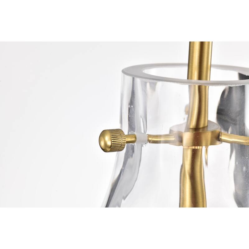 Clear Dimpled Cylindrical Glass Pendant Ceiling Light - 12in