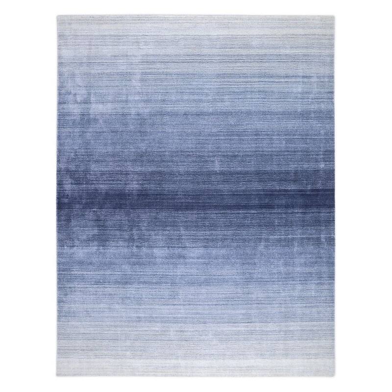 Overton Handmade Modern Contemporary Striped Area Rug - 5' 0" x 8' 0" - Blue