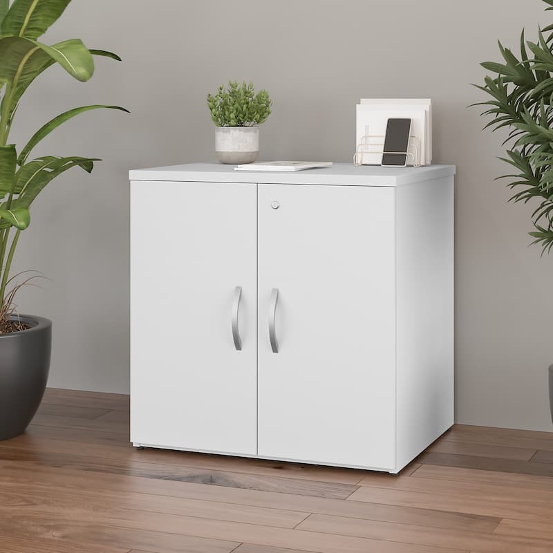 Studio C Office Storage Cabinet with Doors by Bush Business Furniture - White