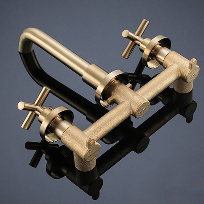 PROOX 360 Rotation Double Handle Wall Mounted Bathroom Faucet