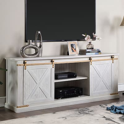 Furniture of America Cordone Farmhouse 72-inch Wood Multi-storage TV Console