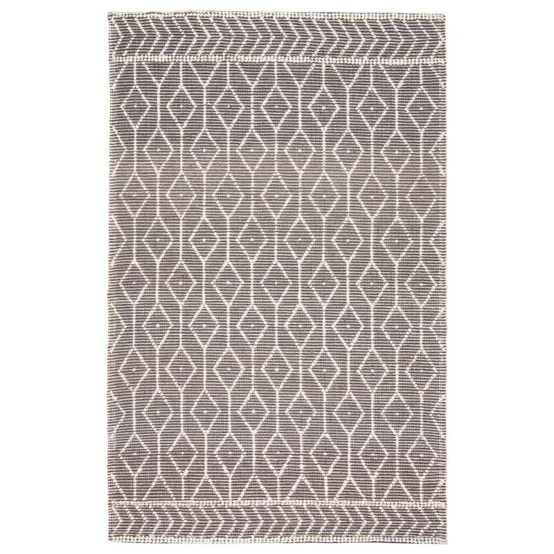 ECARPETGALLERY Braid weave Sienna Grey Wool Rug - 5'0 x 8'2 - Dark Grey - 5'0 x 8'2