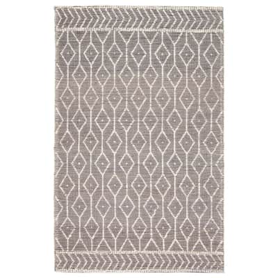 ECARPETGALLERY Braid weave Sienna Grey Wool Rug - 5'0 x 8'2