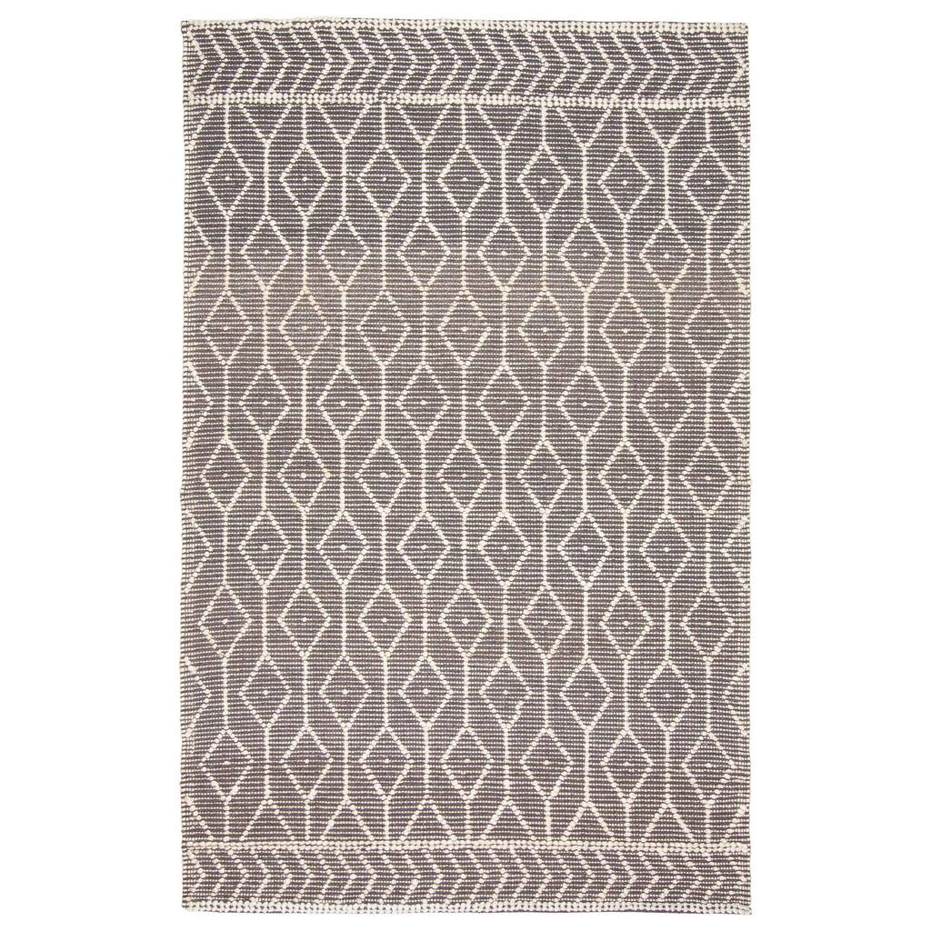 ECARPETGALLERY Braid weave Sienna Grey Wool Rug - 5'0 x 8'2