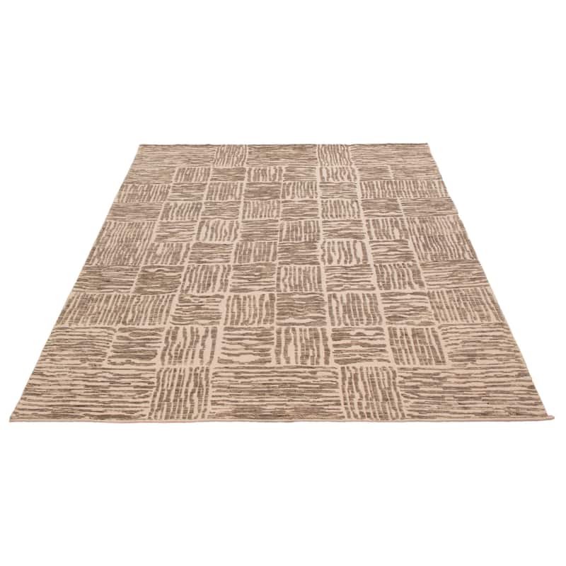 ECARPETGALLERY Hand-knotted Tangier Grey Wool Rug - 8'2 x 9'11