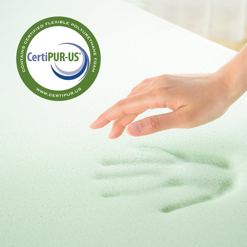 Priage by Zinus 4 inch Green Tea Memory Foam Mattress Topper