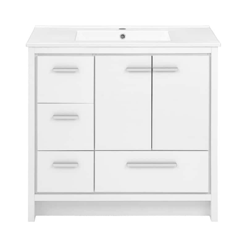 Swiss Madison SM-BV750 Virage 37" Free Standing Single Basin Vanity - White