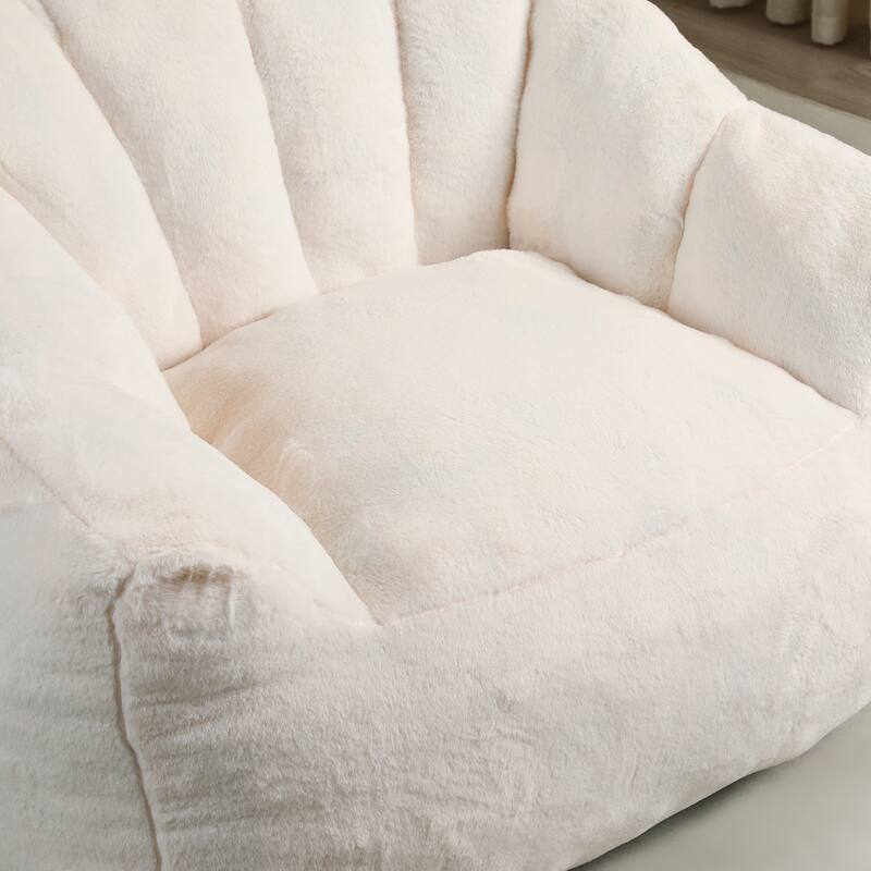 GDFStudio - Faux Fur 41.4" Deep Seat Bean Bag Chair with Armrests
