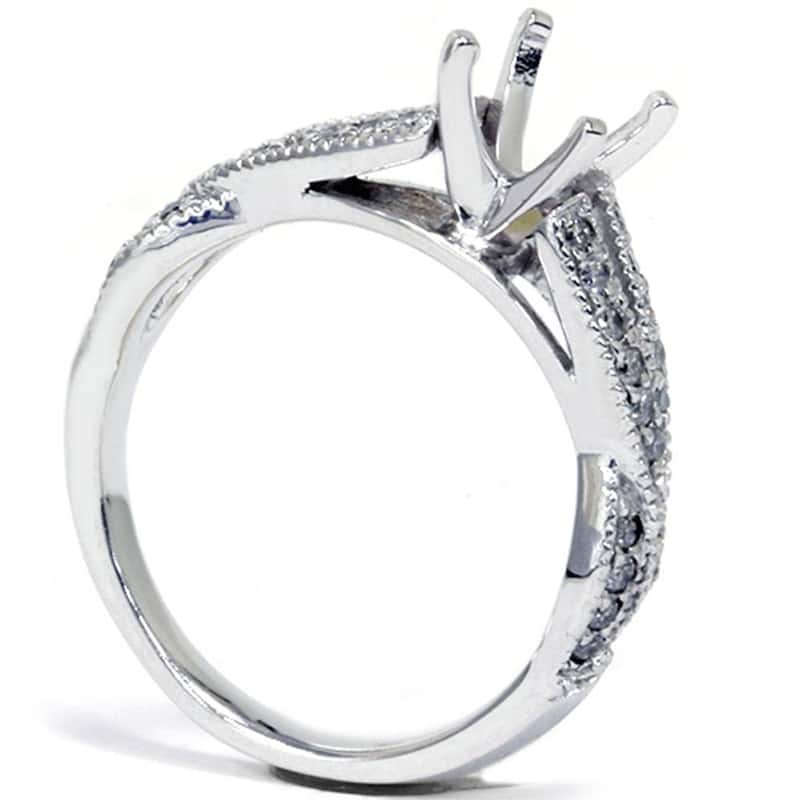1/2ct Vintage Infinity Diamond Ring Setting White Gold