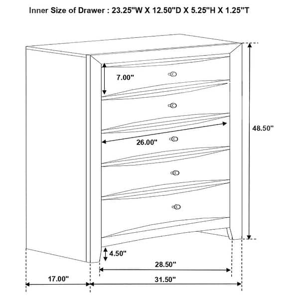 dimension image slide 12 of 27, Briana Black Storage Platform Bedroom Set