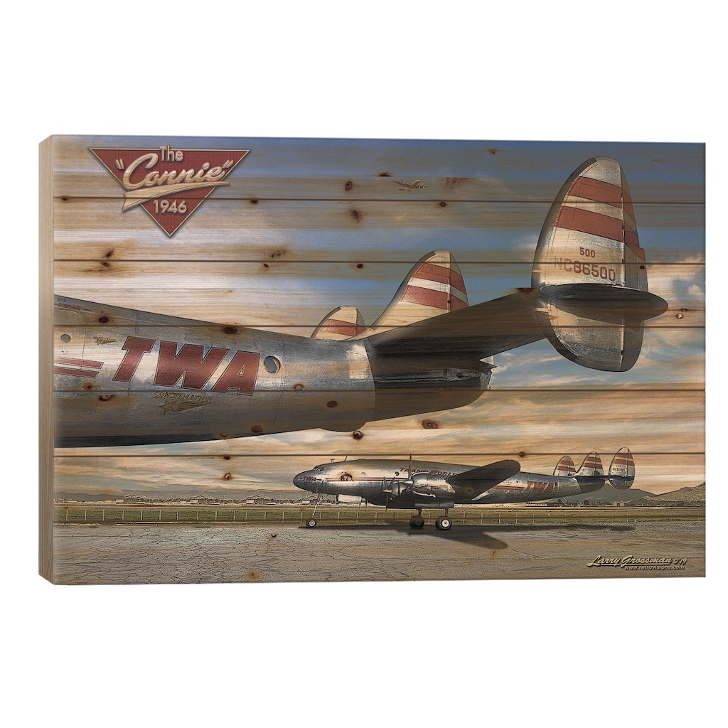 TWA Connies Print On Wood by Larry Grossman - Multi-Color