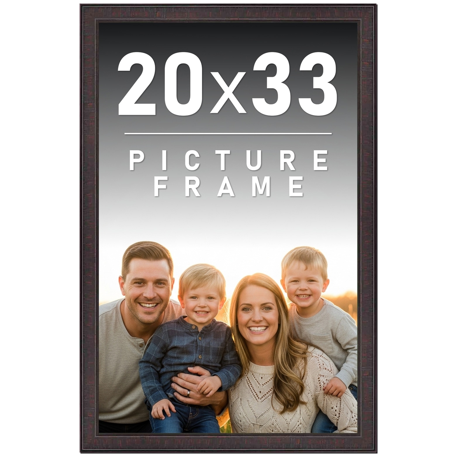 20x33 Frame Brown Picture Frame - Complete Modern Photo Frame Includes
