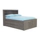 preview thumbnail 1 of 3, OS Home and Office Furniture Model Solid Pine Full Captains Bookcase Bed with 12 drawers in Charcoal Gray