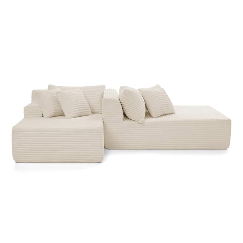 Compressed Two-seater Lazy Velvet Fabric Sofa Lounge Chair