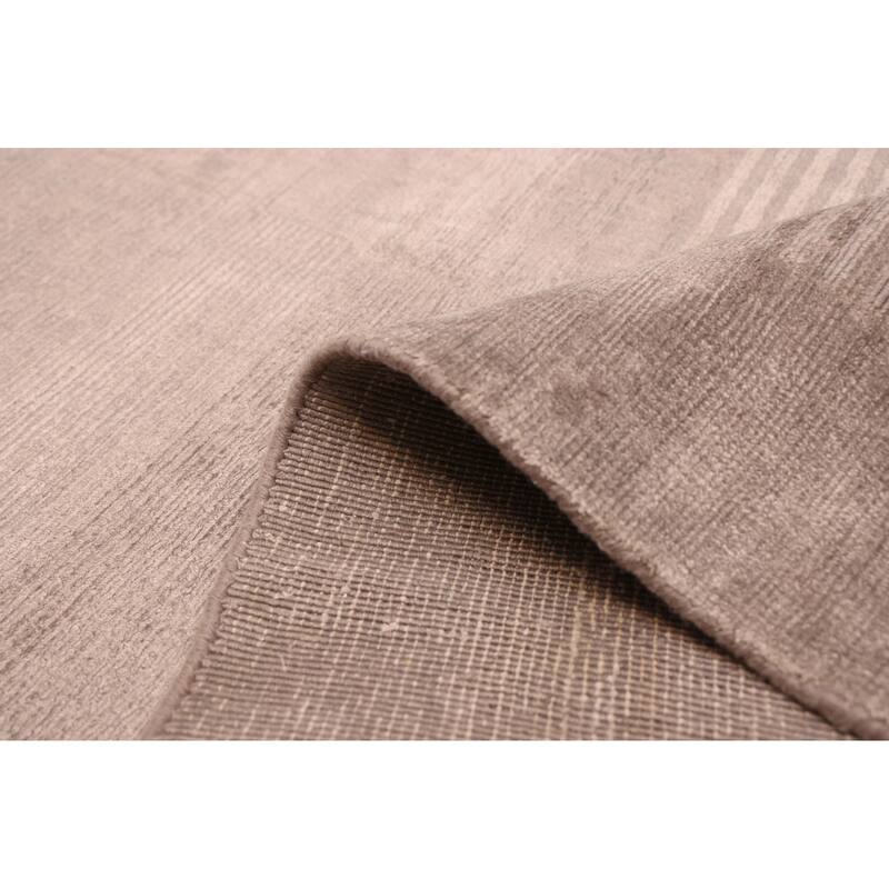 ECARPETGALLERY Hand Loomed Shimmer Grey Viscose Rug - 6'7 x 9'8