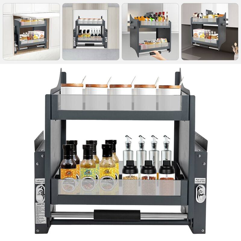 24 Inch Pull-Out Organizer Kitchen Wall Cabinet Storage