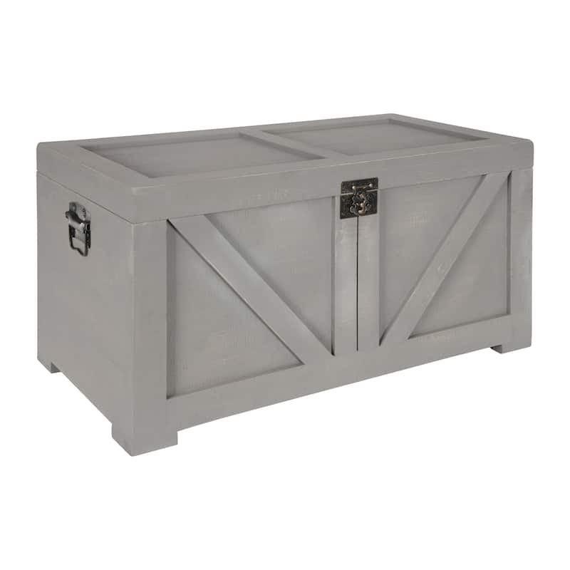 Kate and Laurel Cates Wood Trunk - Gray