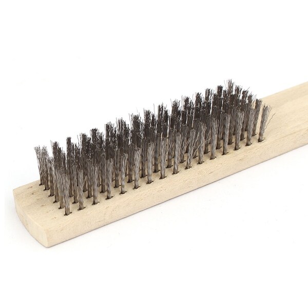Wire Scratch Brush with Wood Shoe Handle Stainless Steel