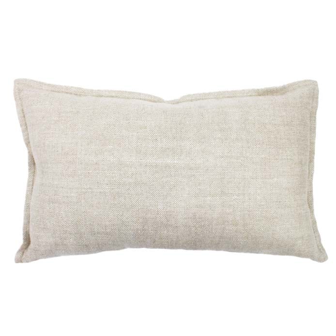 Jiti Indoor Lux Classic Natural Textured Linen Accent Rectangle Lumbar Pillow 12 x 20 Bed Bath Beyond 35802829