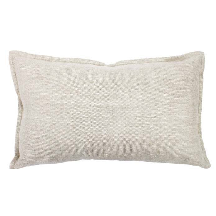 Jiti Indoor Lux Classic Natural Textured Linen Accent Rectangle Lumbar Pillow 12 x 20