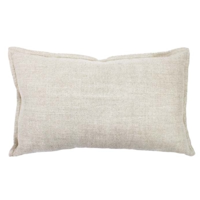 Jiti Indoor Lux Classic Natural Textured Linen Accent Rectangle Lumbar Pillow 12 x 20