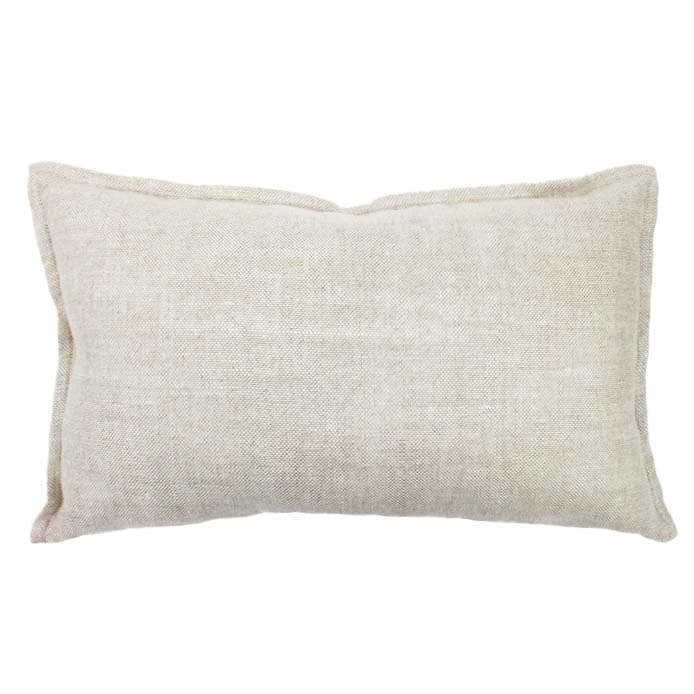 Jiti Indoor Lux Classic Natural Textured Linen Accent Rectangle Lumbar Pillow 12 x 20