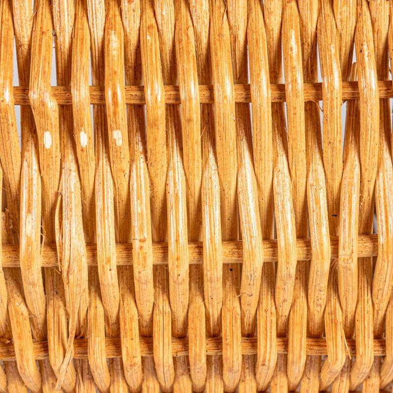 Hand-Woven Rattan Basket with Handle