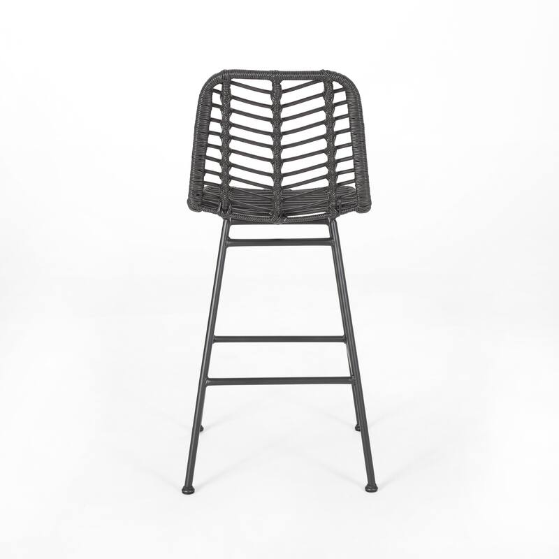 Sawtelle Outdoor Wicker Barstools (Set of 2) by Christopher Knight Home