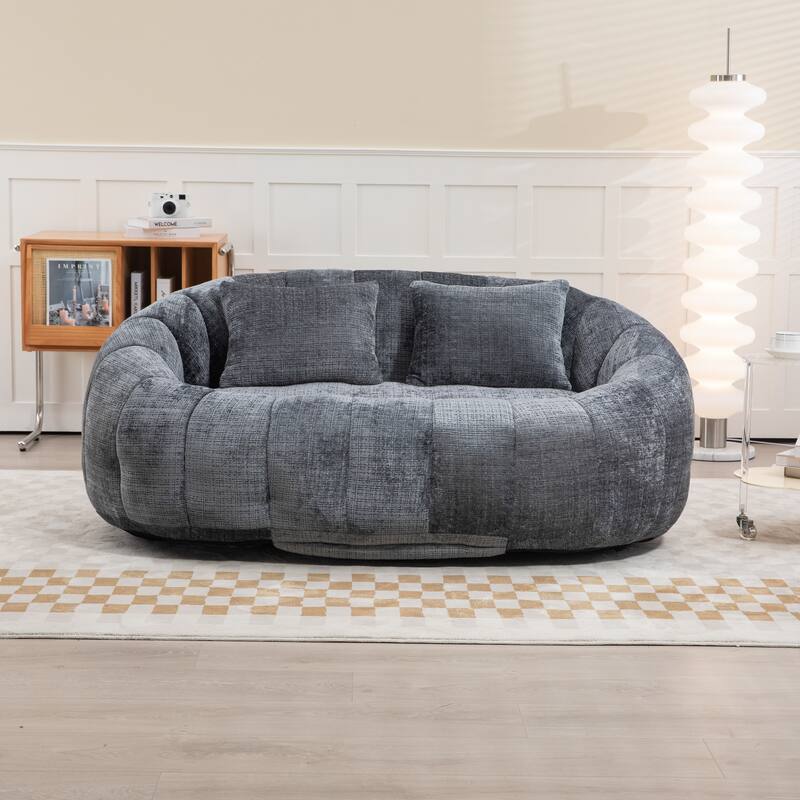 GDFStudio - Laurel Chenille 2-Seater Lazy Sofa with High-Density Foam and Oversized Comfort