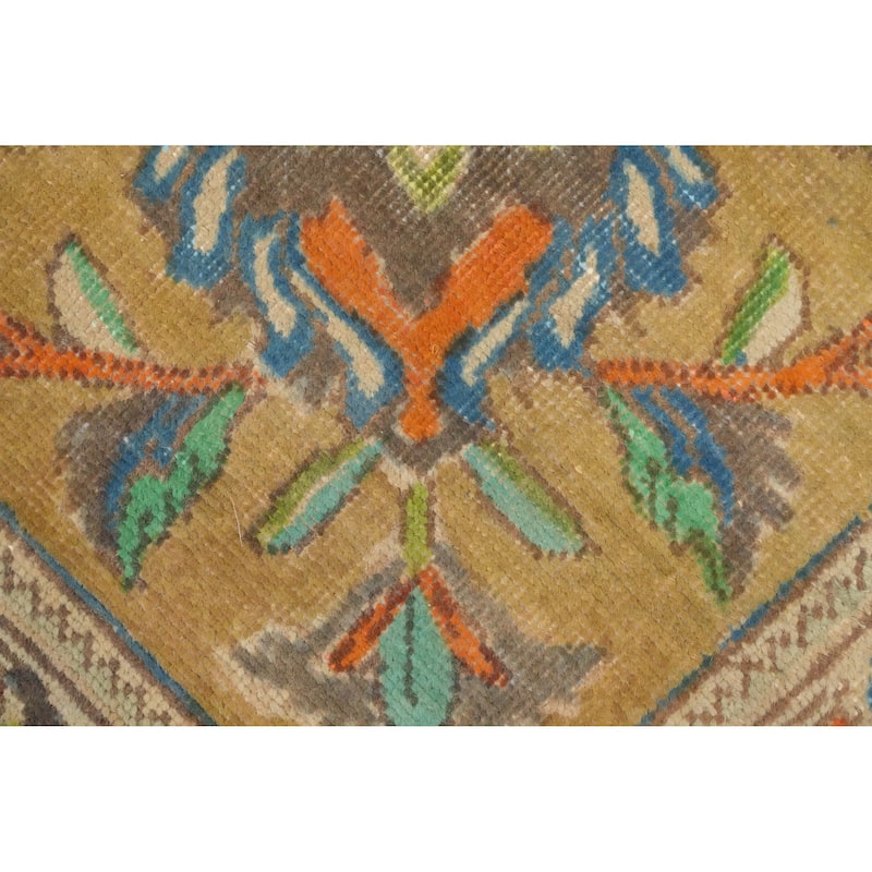 Hand Knotted Oriental 100% Wool Carpet Traditional Floral Yellow & Gold Tabriz Area Rug - 12' 7'' X 9' 7''