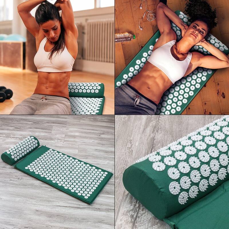 Sivan Acupressure Mat & Pillow Set: Pain Relief, Stress & Sciatic Treatment (29.5"L x 17.3"W) - 29.5"L x 17.3"W x 0.7"H