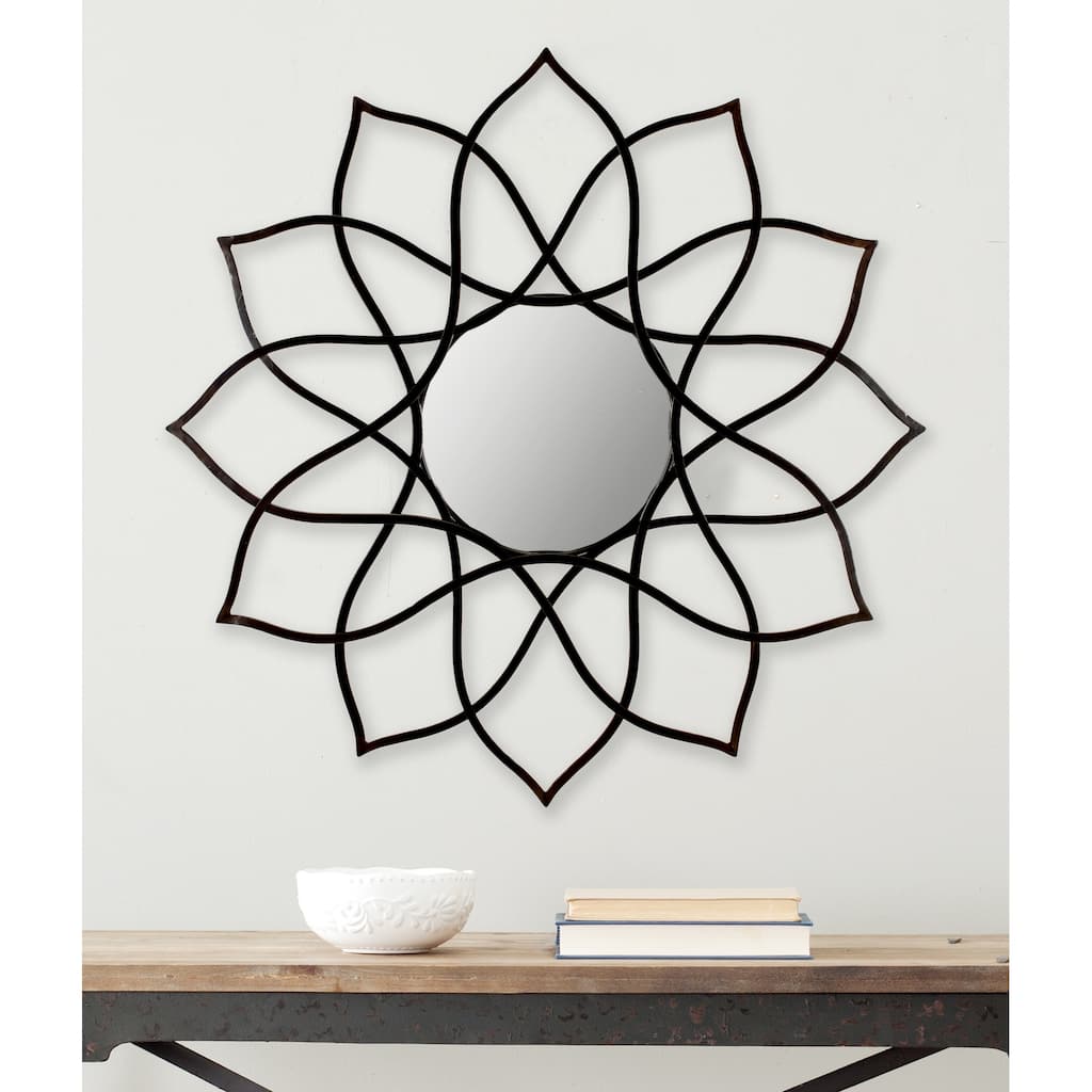 SAFAVIEH Sural Flower Power Coffee Bronze 36-inch Decorative Mirror - 36" x 1" x 36" - 36Wx1Dx36H