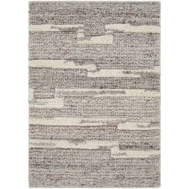 Merryn Handmade Abstract Striped Wool Area Rug.
